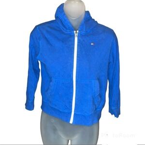 Tommy Hilfiger Boys Royal Blue Full-Zip Hoodie Size 7